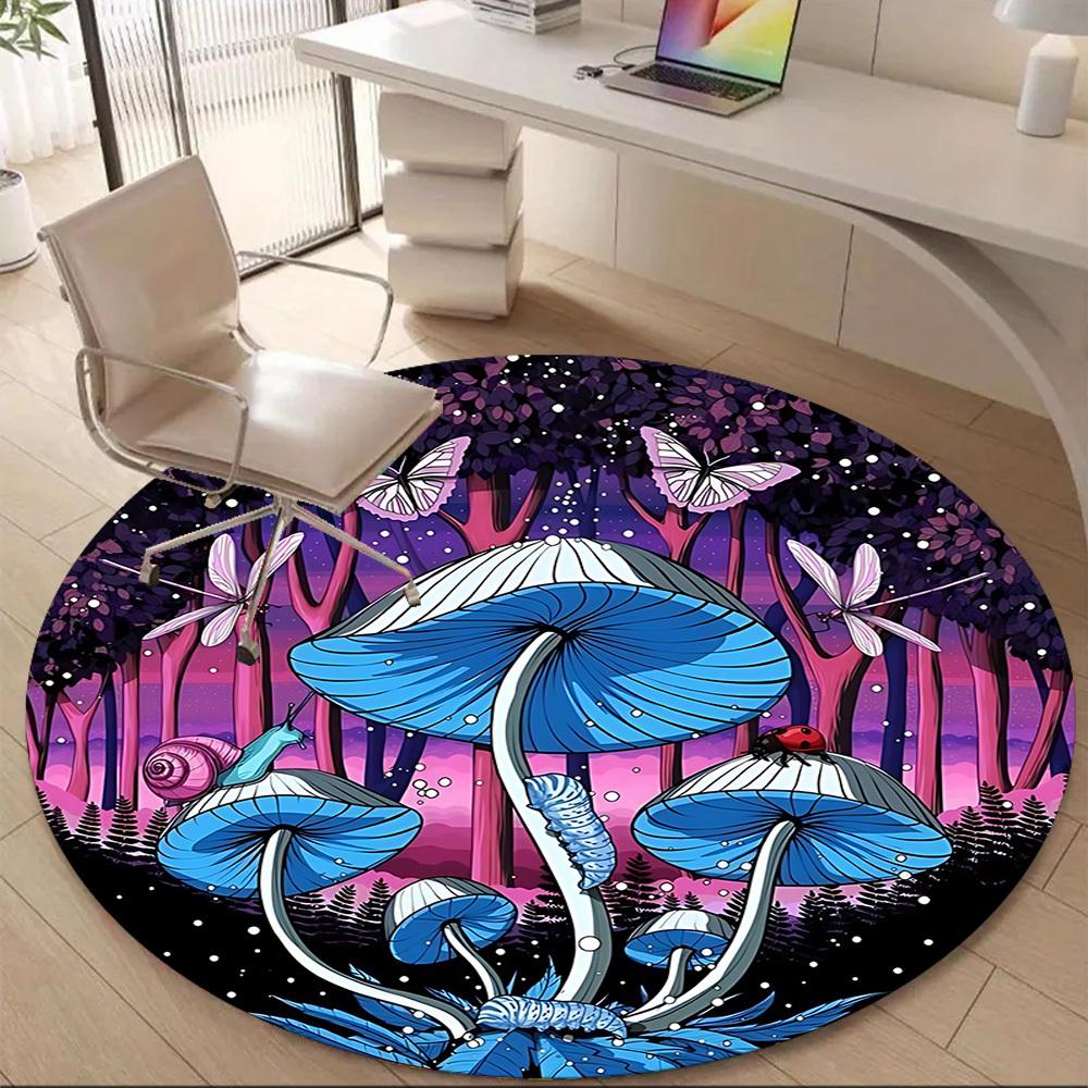 1 Stück Fantasy Wald Büro Runder Teppich, Matte Geeignet Für Büro, Unter Bürostühlen Schlafzimmer Wohnzimmer Heimdekoration, Raum Deko