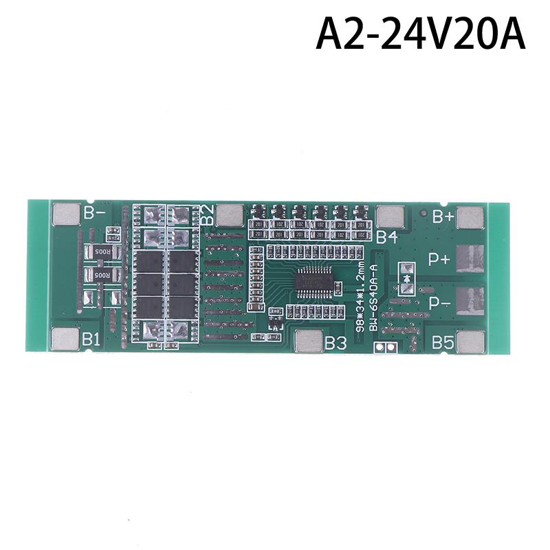 

6S 10A 20A 40A 24V 18650 Літій-іонна Захисна Плата Акумулятора Сонячне Освітлення BMS PCB З Балансуванням Електроінструмент Для Електровелосипеда Скутера 24V 20A