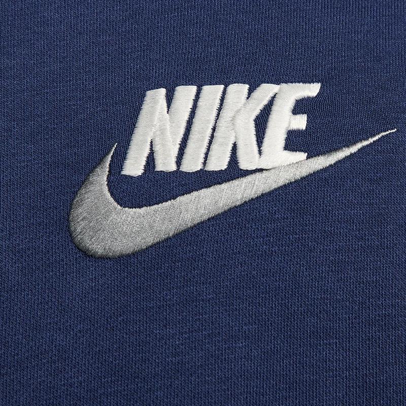 Nike Męska bluza z kapturem Club z okrągłym dekoltem, haftowanym logo i długim rękawem FB7685-410