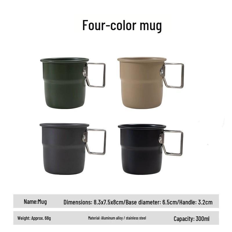 300ML Portable Stainless Steel Folding Mug for Outdoor Camping & Picnics