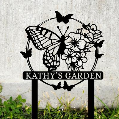 Vintage Metal Butterfly Yard Sign Waterproof Durable Outdoor Garden Decor Gift for Gardeners