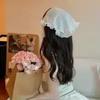 Girl's Hair Accessories Woven Hair Scarf Plaid Lace Retro Travel Photo Headband Women Headwarp Bandana Hair Band Y2K Hair Hoop