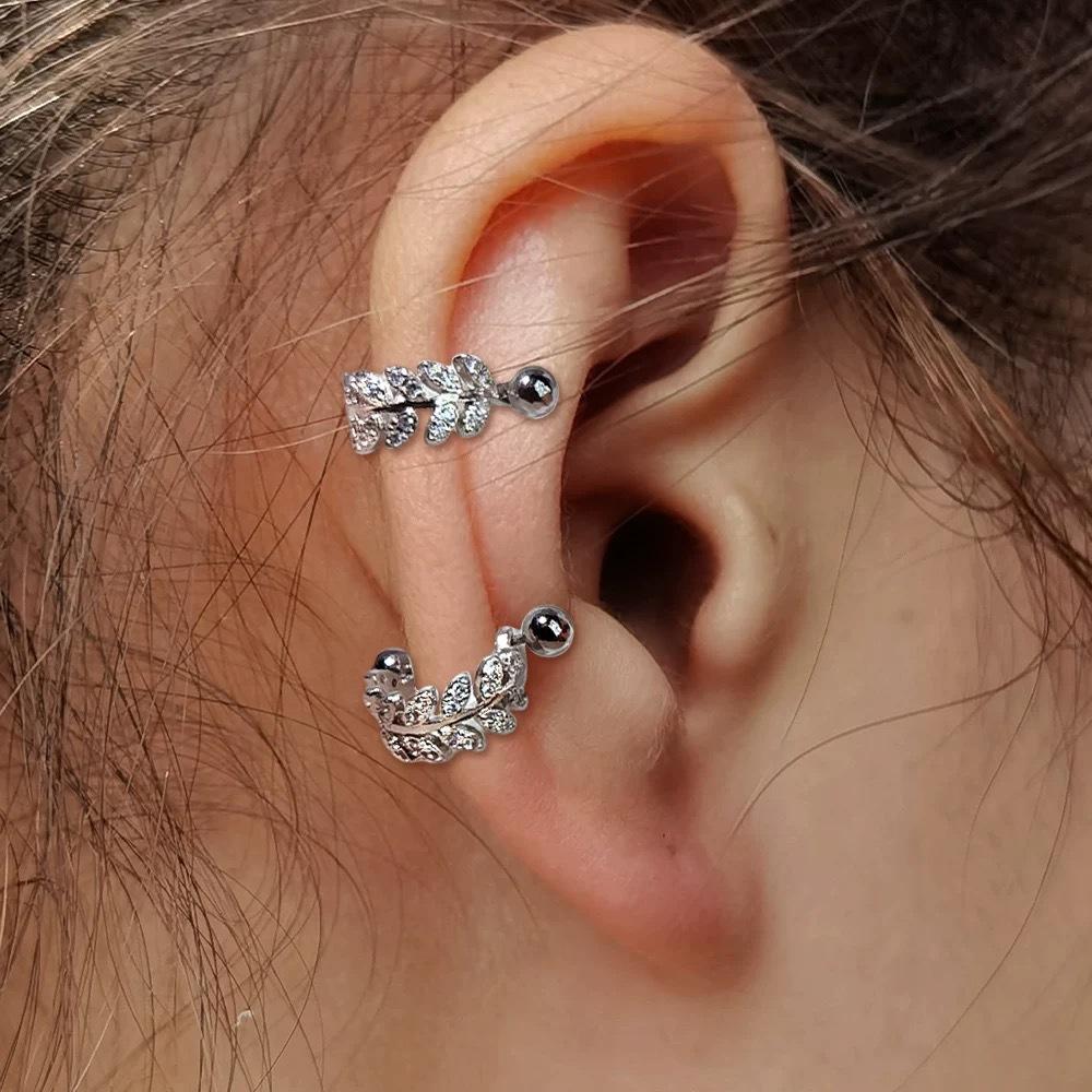 Leaf Ear Bone Nails Women's Side Edge Ear Bone Cochlear Nails Advanced Earrings Versatile