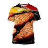 Fashion Fun Food graphic t shirts Summer New Barbecue Burger Pattern Tees Personality