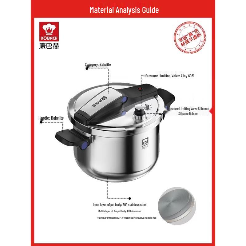 Kambach 304 Stainless Steel German-Style Pressure Cooker