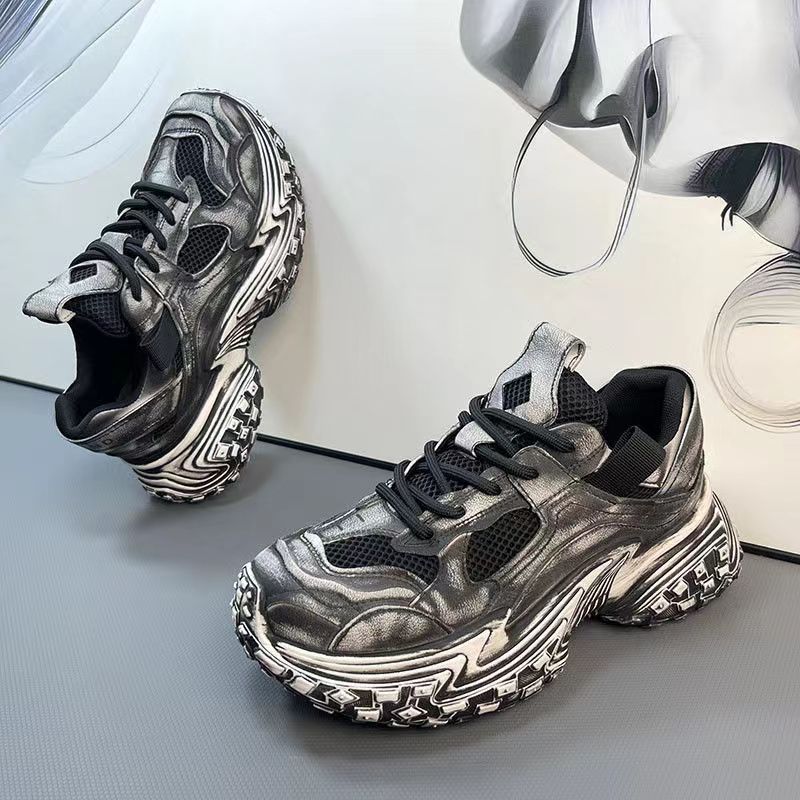 Men'S Shoes Trend Tire Sole Dirty Shoes Platform Casual Versatile Wear-Resistant Trend Sports Shoes