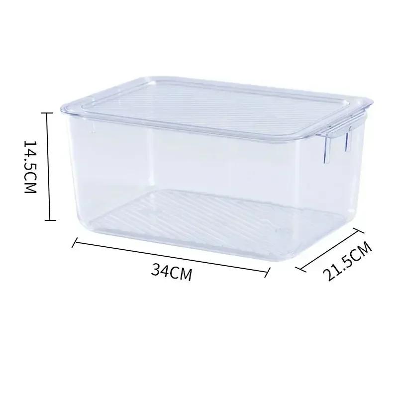 Stackable Transparent with Lid Storage Box Vegetable Fruit Organizer Fridge Container for Food Home Kitchen Tools Accessories