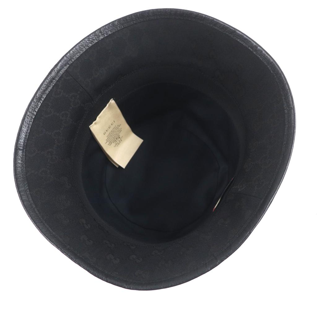 Excellent GUCCI Hat Black Polyester Mens M 576587 Used