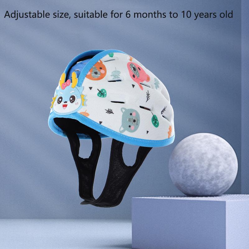 

1 шт. Детская защитная шапка для ходьбы, ребенок учится ходить, регулируемая дышащая защита головы, защита от падения, защитное снаряжение для младенцев синий