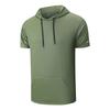 Men Hooded Short Sleeve Pullover with Pocket Lightweight Quick Dry Athletic Top for Casual Sports Outdoor Activities