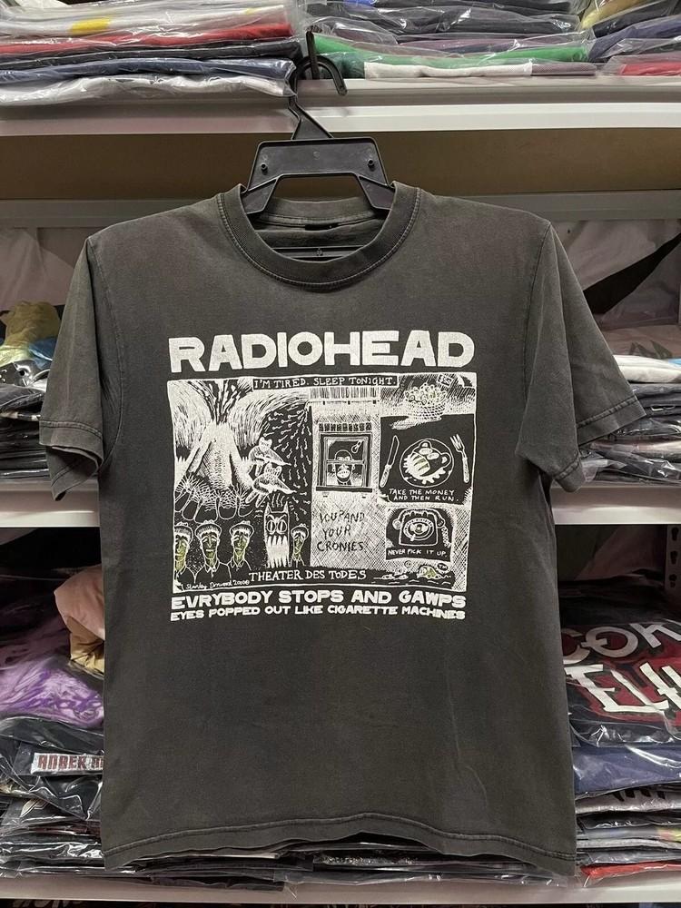 

Radiohead Рок-группа 90-х Футболка с коротким рукавом Унисекс Классический стиль S-5XL Унисекс Футболка L