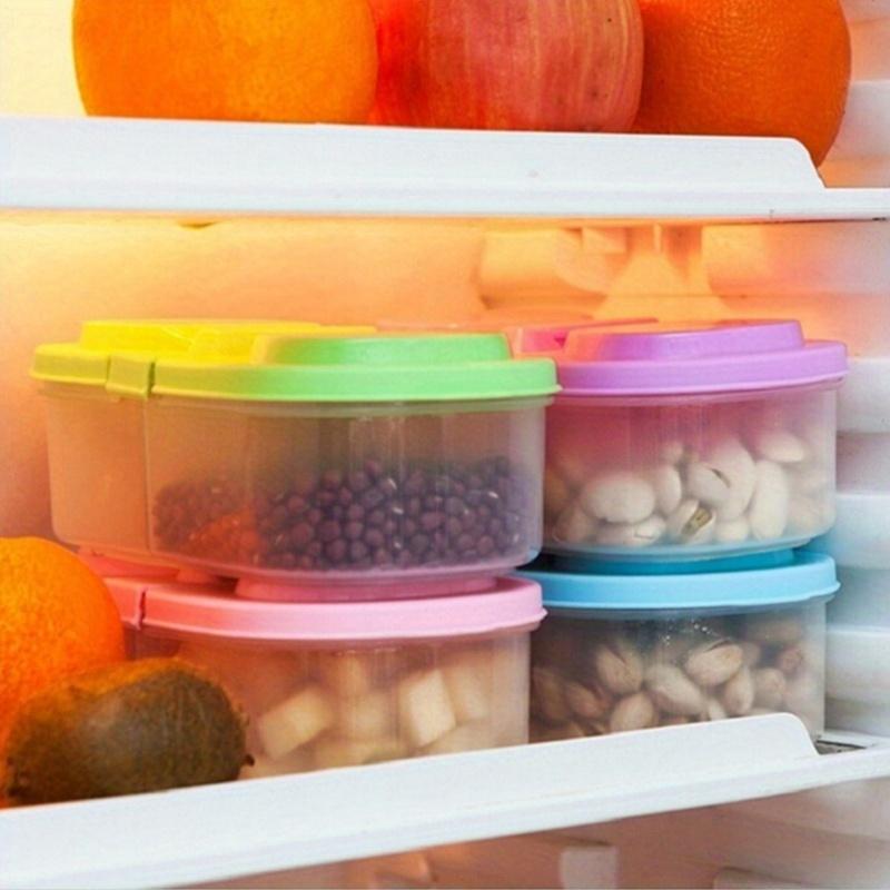 1/4 Stück Luftdichte Frischhaltebox mit Deckel Tragbarer Lebensmittelaufbewahrungsbehälter Kühlschrank-Organizer für Outdoor-Picknick Küchenzubehör