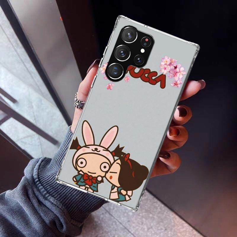 Cute Cartoon Pucca Garu Phone Case For Samsung Galaxy S23 S24 S25 Edge S26 Ultra S22 + S21 Plus S20 FE Cover Silicone Print Shel