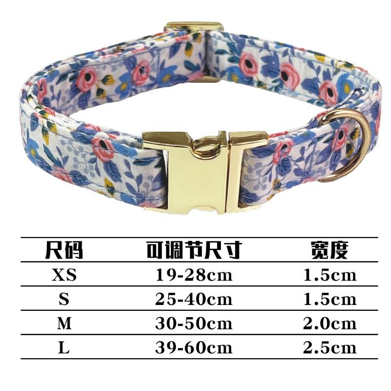 Blumen-Metallgravur Individuelles Haustierhalsband Leine für mittelgroße große Hunde Katzen