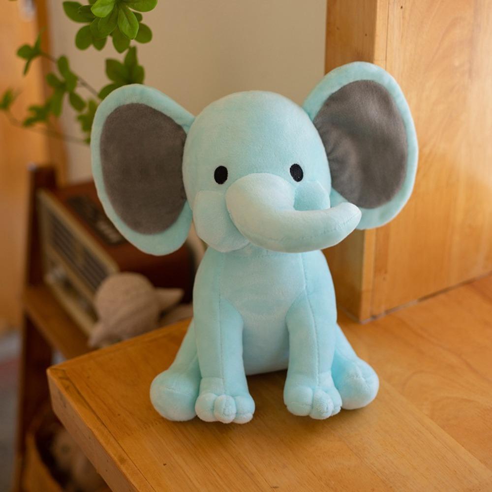 Graduation Gift Cotton Elephant Plush Toys Soft Texture Kawaii Stuffed Animal Soothing Pillow Newborn Gift небесно-голубой