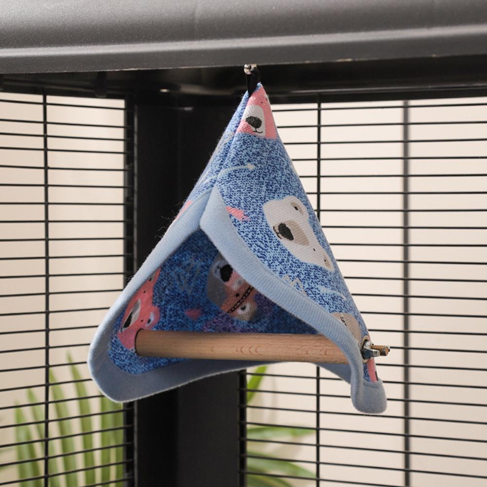 Winter Bird Swing and Nest Parrot Stand Climbing Toy All-Season Cozy Hanging Hut Cockatiel Perch Cage