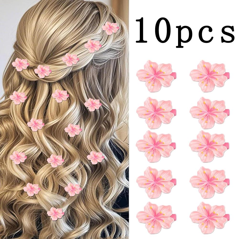 2/10PCS New Plumeria Flower Hair Clips Women Girls Lovely Egg Flower Barrette Hawaiian Wedding Bridal Hair Accessories