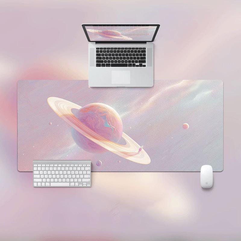 Ins Mouse Pad Oversized Lock Edge Laptop Keyboard Student E-sports Desk Pad Simple Artistic Oil Painting Offices Accessories