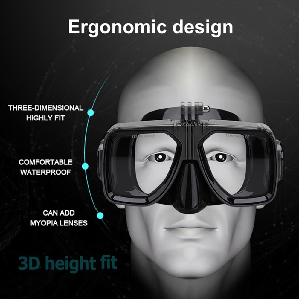 Klassische Tauchmaske für Gopro Hero Kamera-Zubehör, gehärtetes Glas, beschlagfrei, Tauchausrüstung, Mergulho Acessorios