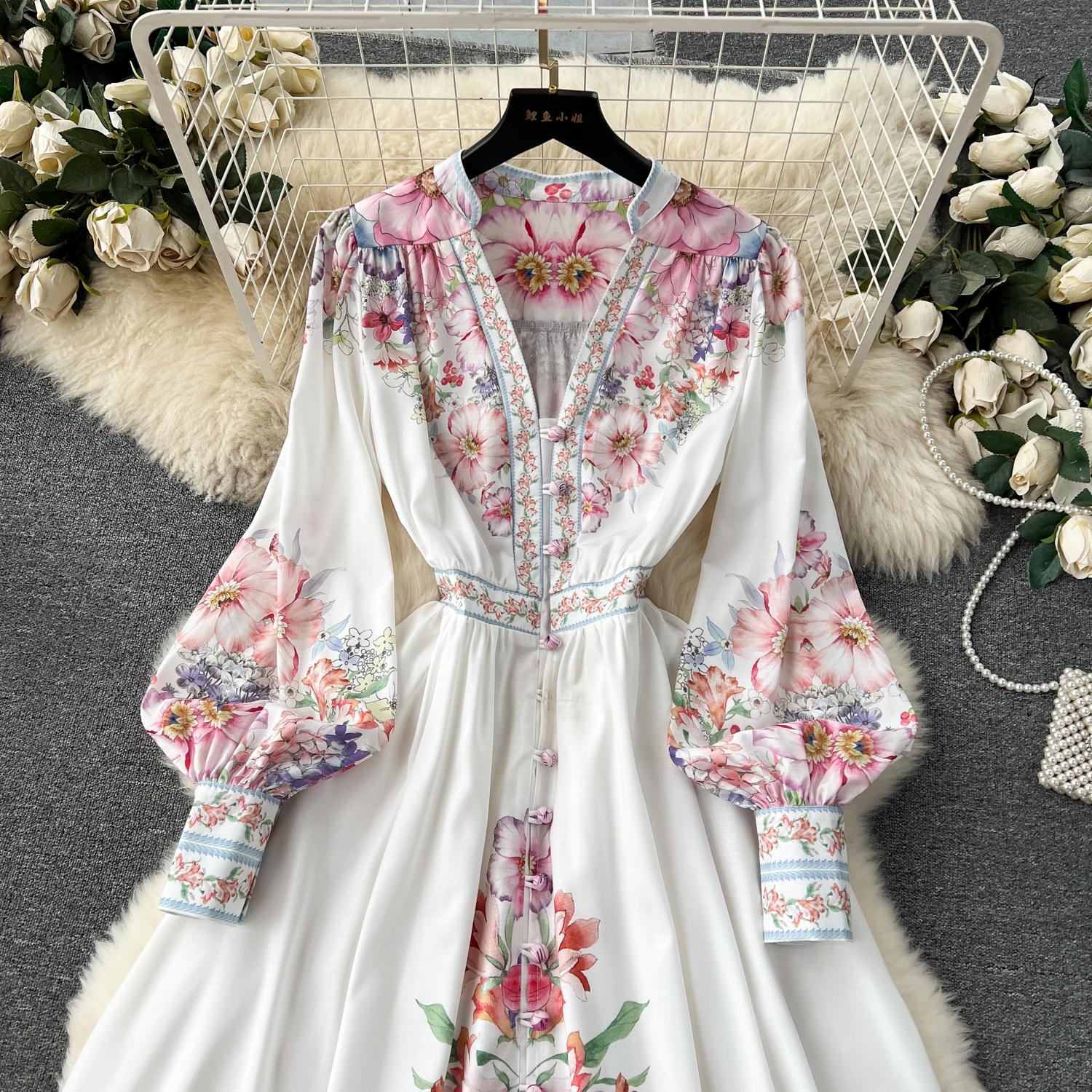 Весеннее вечернее платье с французским принтом для женщин — фото 20