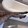 Strümpfe Damen Neu Hohe Taille Netzstrumpfhose Schwarz Weinrot Durchsichtige Netzstrumpfhose Ausgeschnitten Stilvoll Bequem Strumpfhose