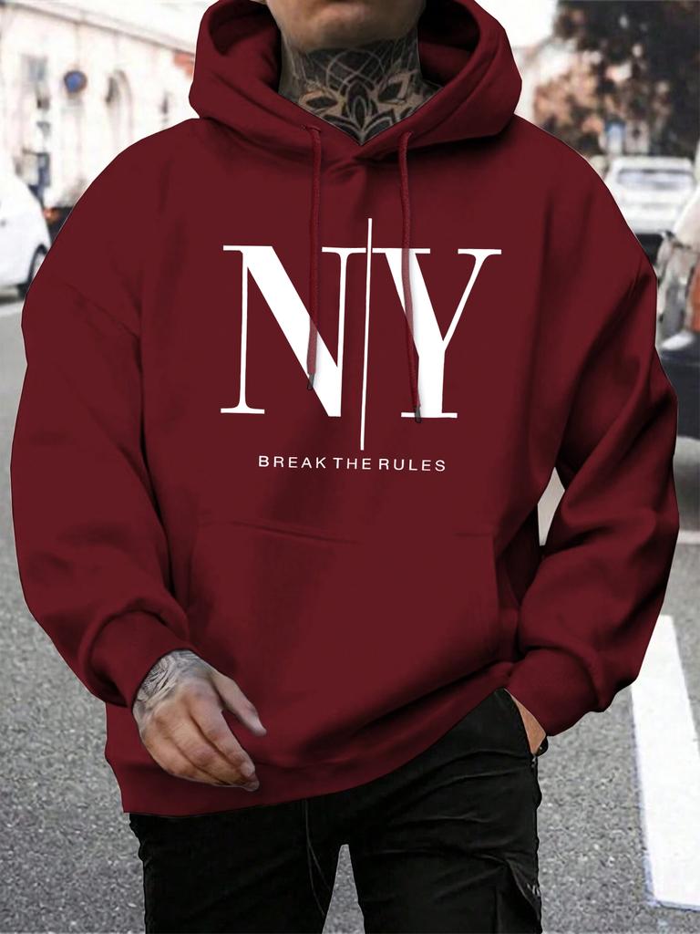 Break The Rules Yes No Design Men Hoody Loose All-Match Hoodies Casual Man Fleece Hoodie Pocket Multicolor Male Pullover