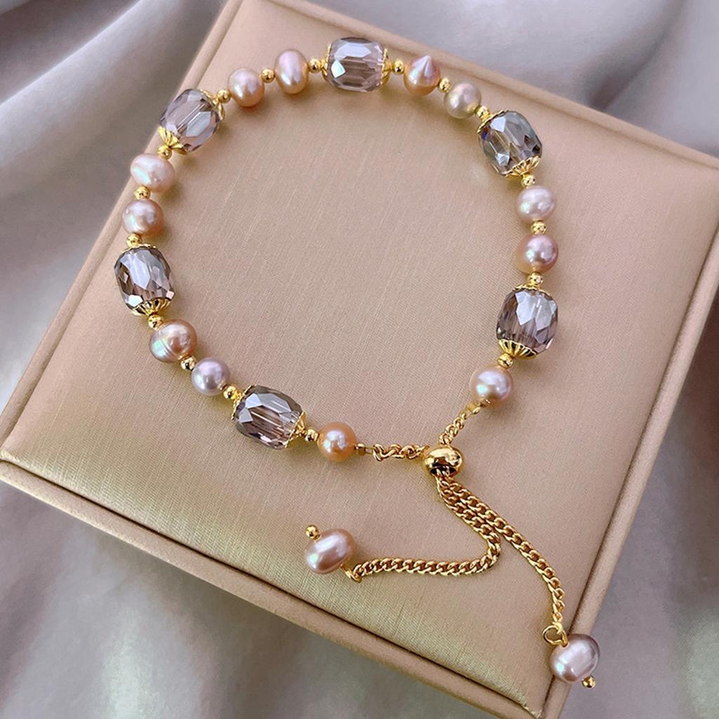 Valentine's Day Girl Gift Retro Purple Pearl Bracelet 1 Pc