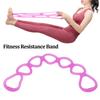 Fitness Elastic Pull Rope Home Gym Multifunctional Yoga Shaping Workout 7 Hole Resistance Band (Purple)