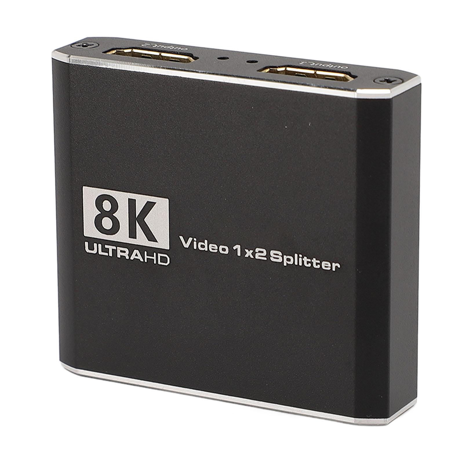 

8K на 60 Гц HD дисплей интерфейсный разветвитель 1 в 2 выхода алюминиевый сплав HD дисплей интерфейсный распределитель