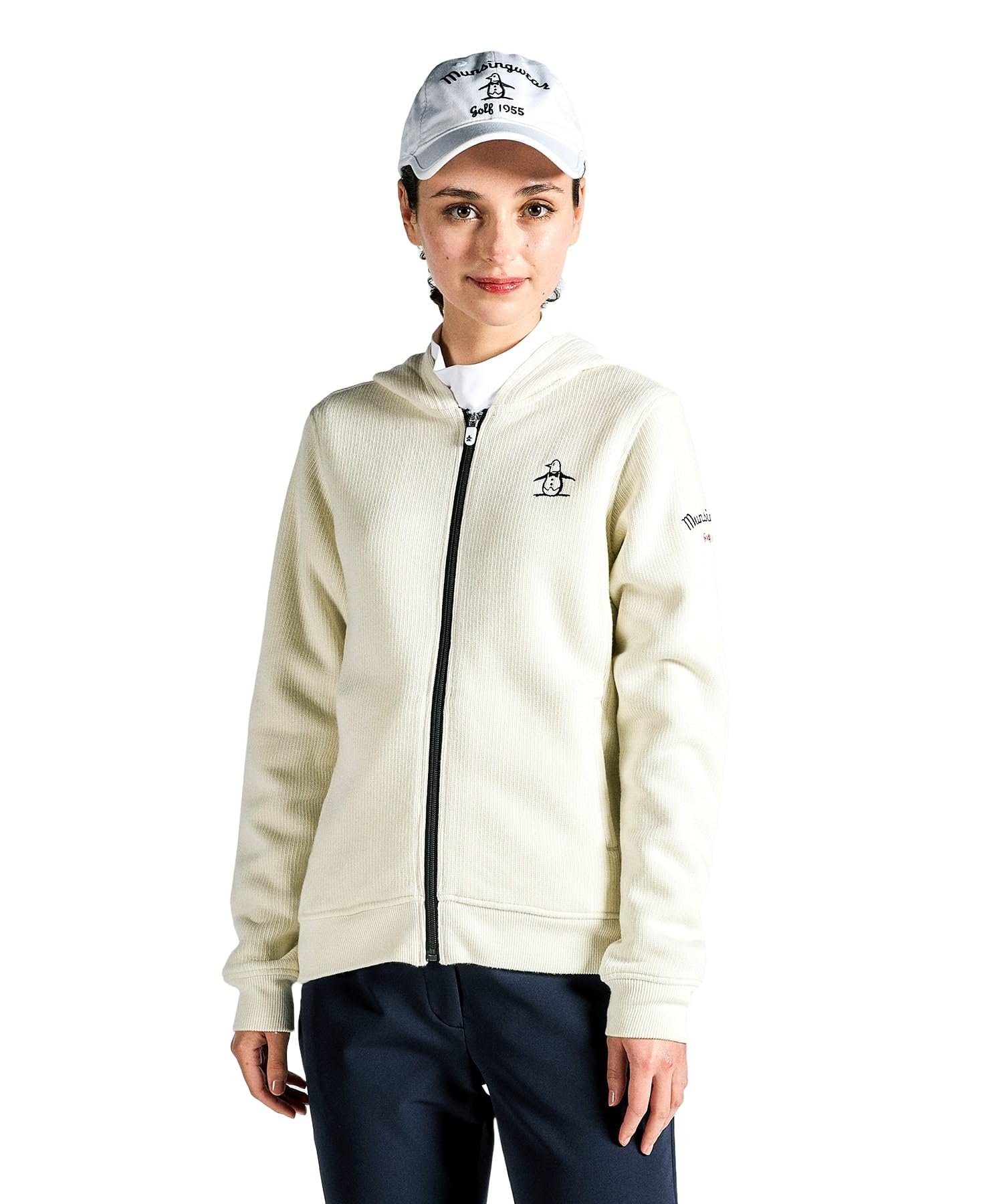 

Munsingwear MG4FSW80L Hoodie with and Perfect for Casual and Size WH00 Women s Full-Zip Moisture-Wicking Heat-Generating Properties, Golf, White,