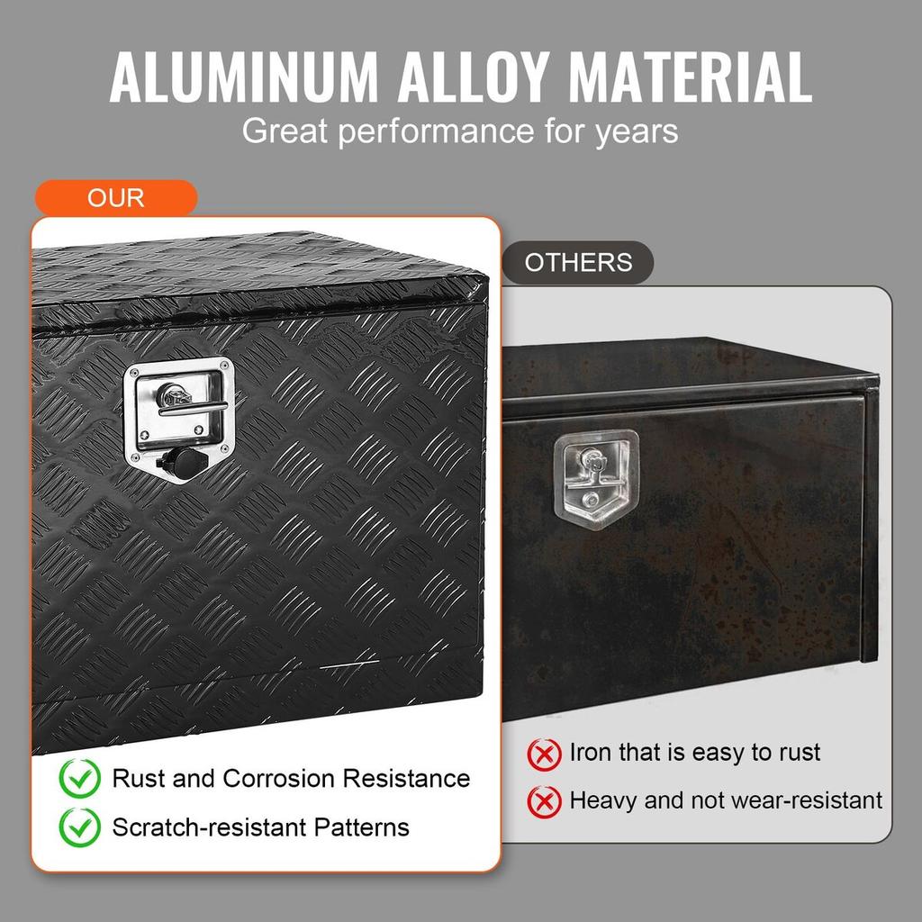 Underbody Aluminum Truck Tool Box 36" x 24" x 24" Trailer RV Tool Storage