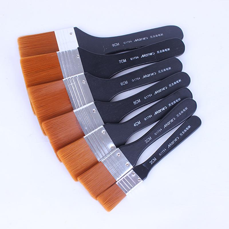 1 Stück Nylon Flache Haarbürste Öl Wandmalerei Künstler Haarpinsel Aquarell Kunst Set