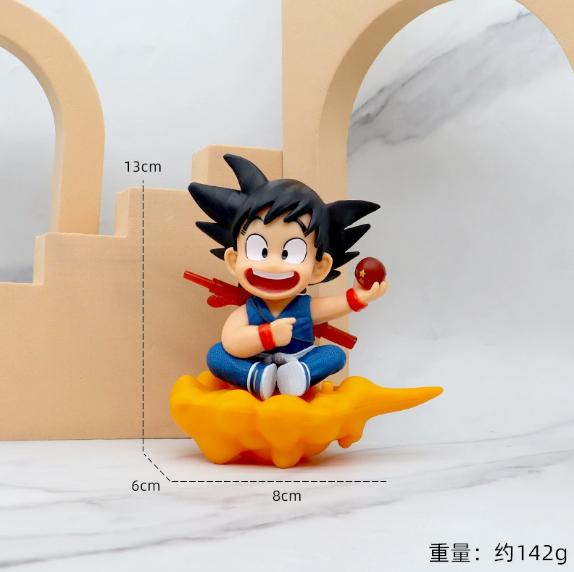 Dragon Ball Childhood Little Goku Hugs Puer Ya Mu Tea Little Follower Figures Doll Pvc Model Statue Collection Toys Ornamen Gift