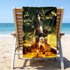 proof beach towel with a Attack on Titan2 pattern - soft,absorbent,quick-drying,machine washable - perfect for swimming,camping,bathing
