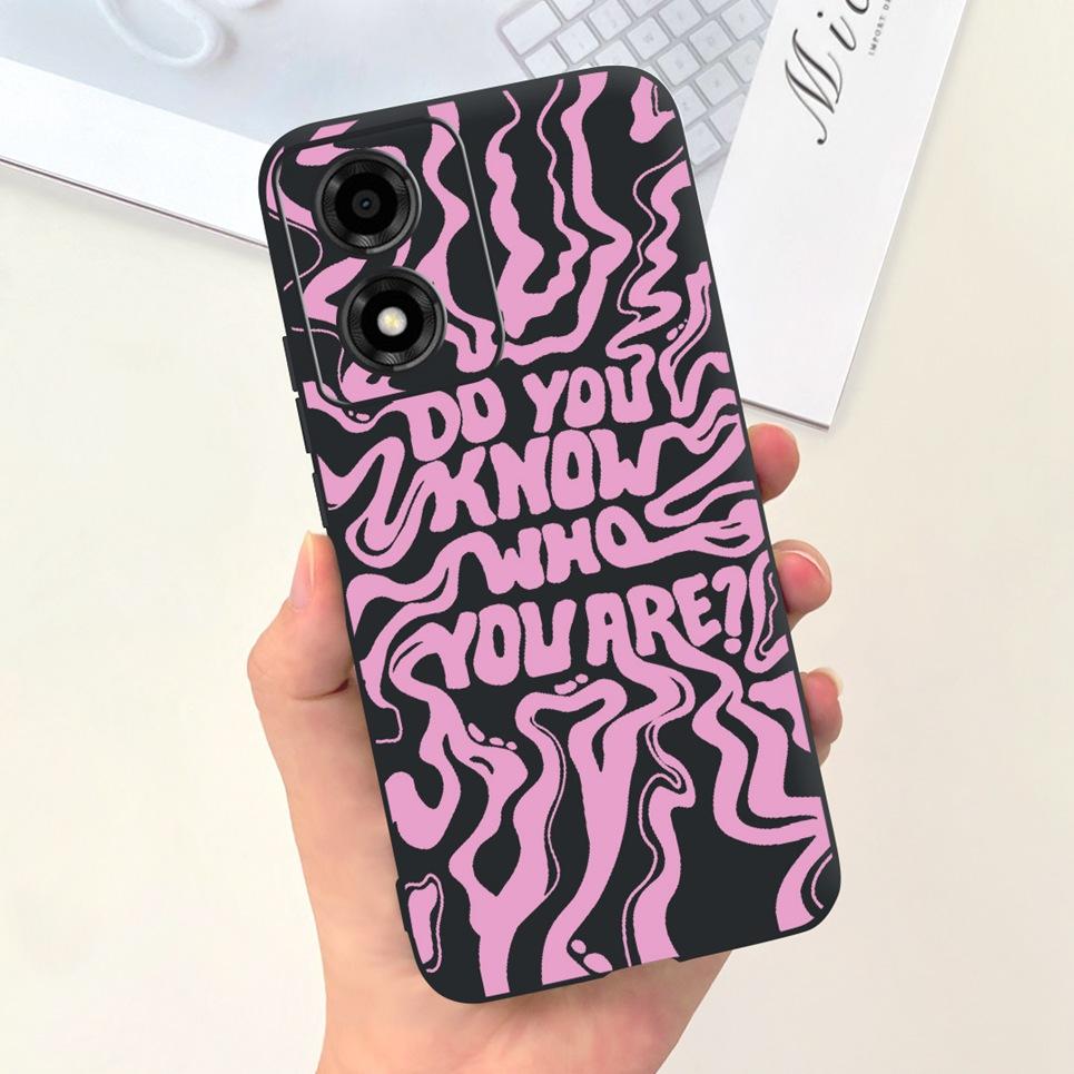 Animals Painting Phone Case For Motorola Moto E14 MotoE14 / Motorola E 14 Back Cover Panda Rabbit Cat Funda Bumper Soft Silicone