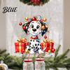 DIY Christmas Window Ornaments Spotted Puppy/Penguin Static Sticker Cute Watercolor Animal Glass Stickers with Colorful Lights & Gift Boxes Puppy or