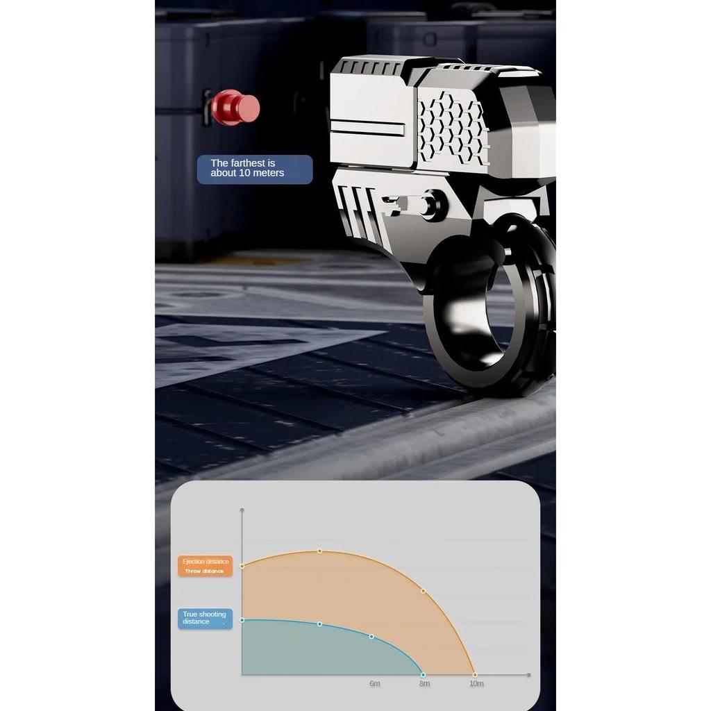 Toy Gun Stress Relief Ring EDC Mini Metal Agent Gold Finger Throwing Shell Fake Gun for Adults Boy Fingertip Gyro Fidget Spinner