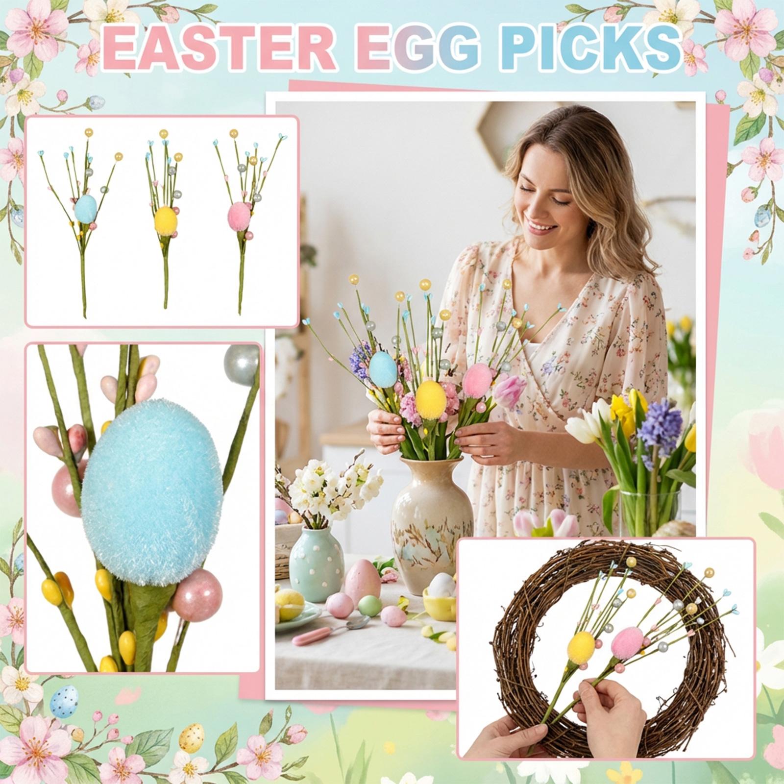 

3PC Easter Egg Decorations, Easter Party Table Setting Ornaments, Egg Decorations One Size