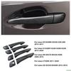 Pour Lexus IS ES CT200h RX GS IS200T IS250 IS300 IS350 RX270 RX350 Autocollants de Couvercles de Poignées de Porte de Voiture en Fibre de Carbone Noir Accessoires