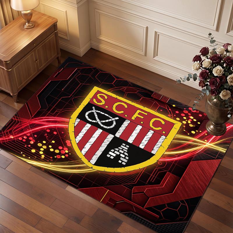 Stoke City Football Print Crystal Velvet Rug, Comfortable Water Absorbent Non Slip Indoor Floor Carpet