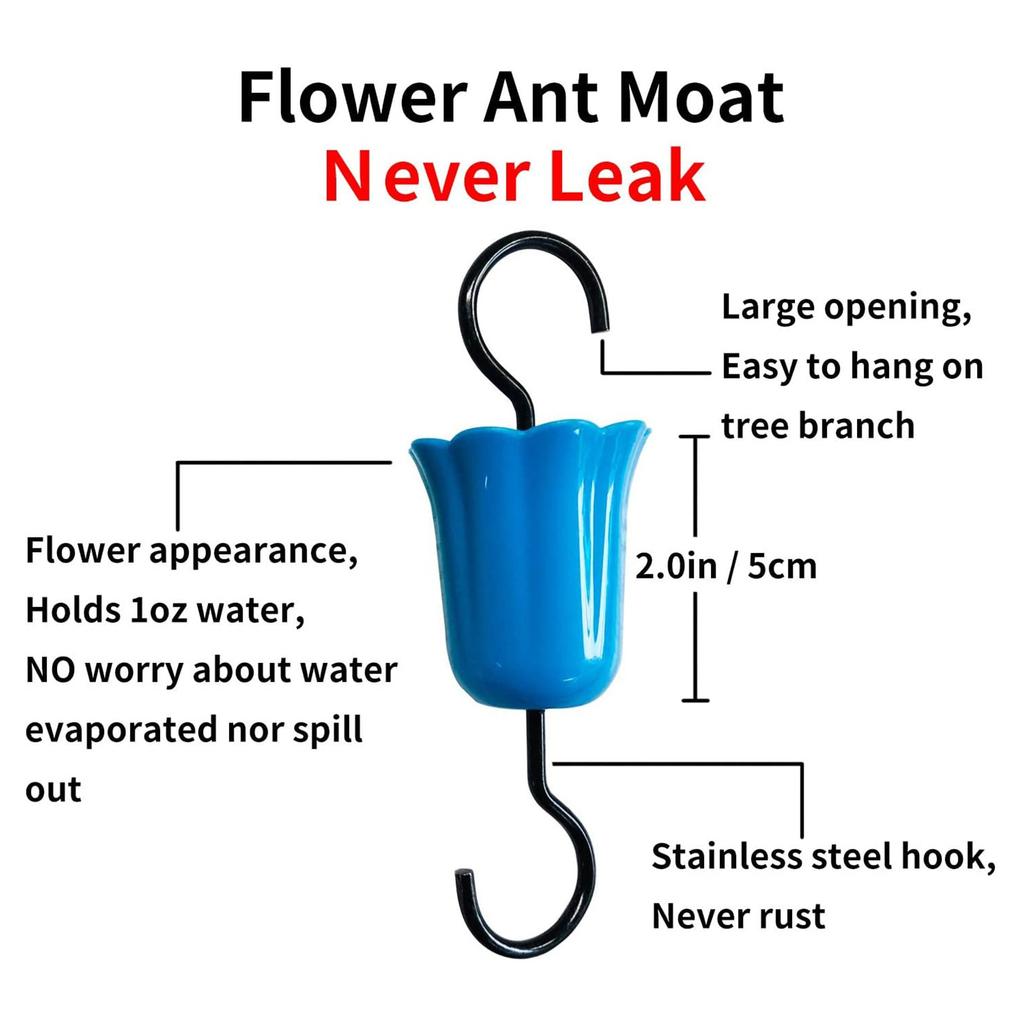 3pc Multifunctional Hooks Hanger, Ant Guard Moats For Hummingbird Feeder Flower Insect Moat For Wild Bird Feeder With Brushes