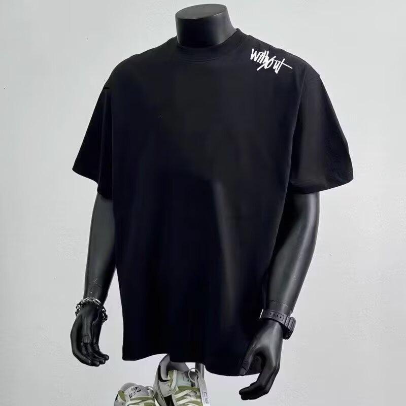 Mens Casual Letter Printed Round Neck Slim Fit Short Sleeve T Shirt S чёрный