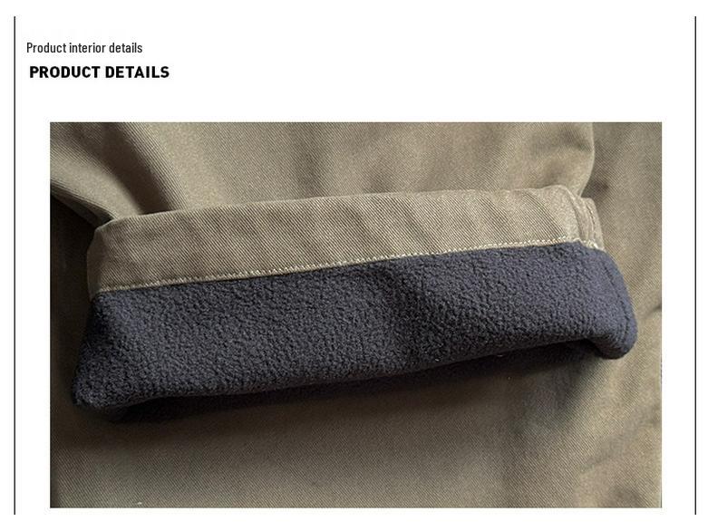 Korean-Style Boys' Fleece-Lined Cargo Pants, Washed and Faded, for Autumn/Winter 2025 - Medium and Big Children's Casual Wear