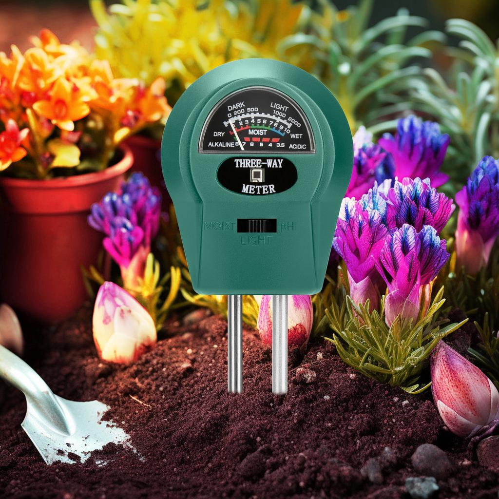 Soil Moisture Meter 3 in 1 Soil pH Tester Sunlight Garden Flowers Soil Moisture Sensor Plant Water Monitor PH Monitor Detector