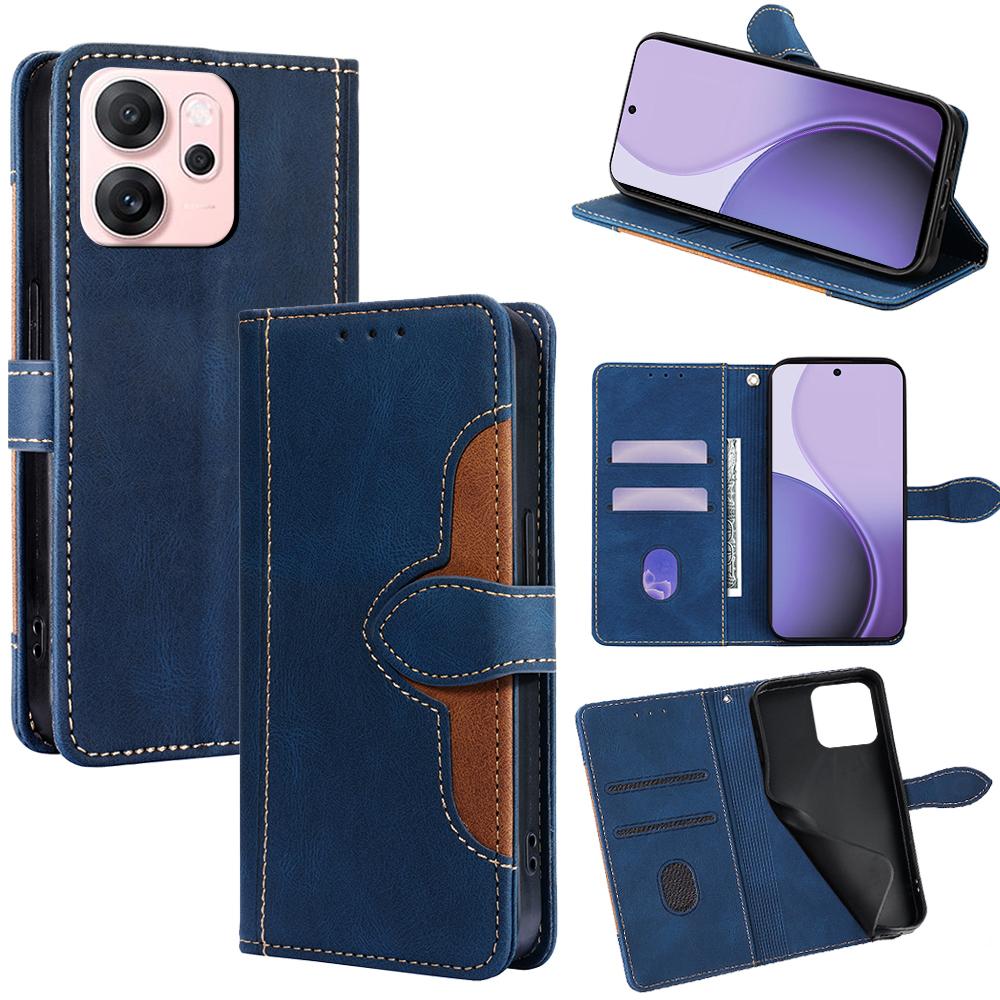 For Oppo Reno14 F 5G Case Leather Wallet Phone Cover with Straw Hat Magnetic Clasp