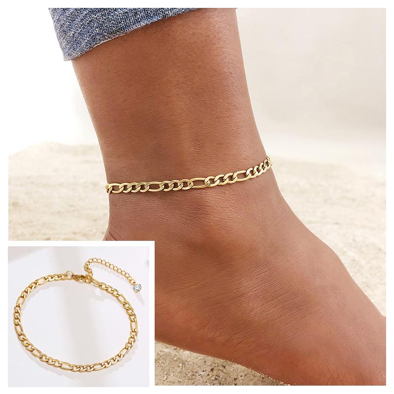 Snake Chain Anklet for Women Girls Adjustable Summer Beach Chain Anklet Bracelet Mother's Day Gifts Stainless Steel Not Allergic
