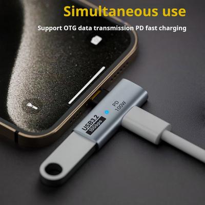 USB-C To USB-A OTG Adapter 100W PD Charging10Gbps Data Transfer Converter for MacBook for Huawei Plug Play