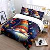 Colorful Christmas Gnome Print Bedding Duvet Cover Set  (1*Duvet Cover 2*Pillowcases, without duvet insert)