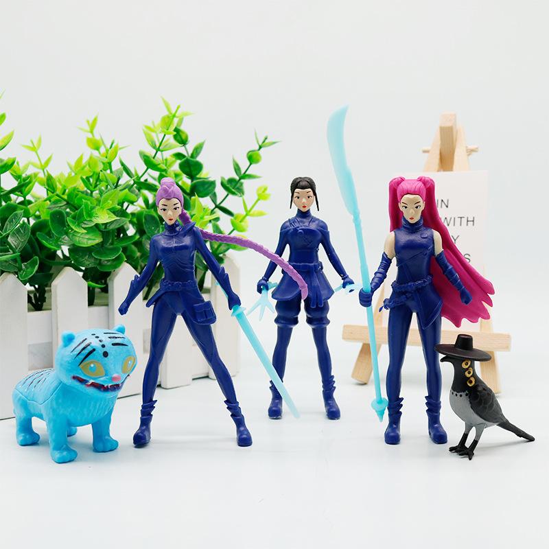 5pcs/Set Kpop Demon Hunters Action Figure Toy Derpys Tiger Rumi Mira Zoey Sussy Figurine Doll for Fans Gift
