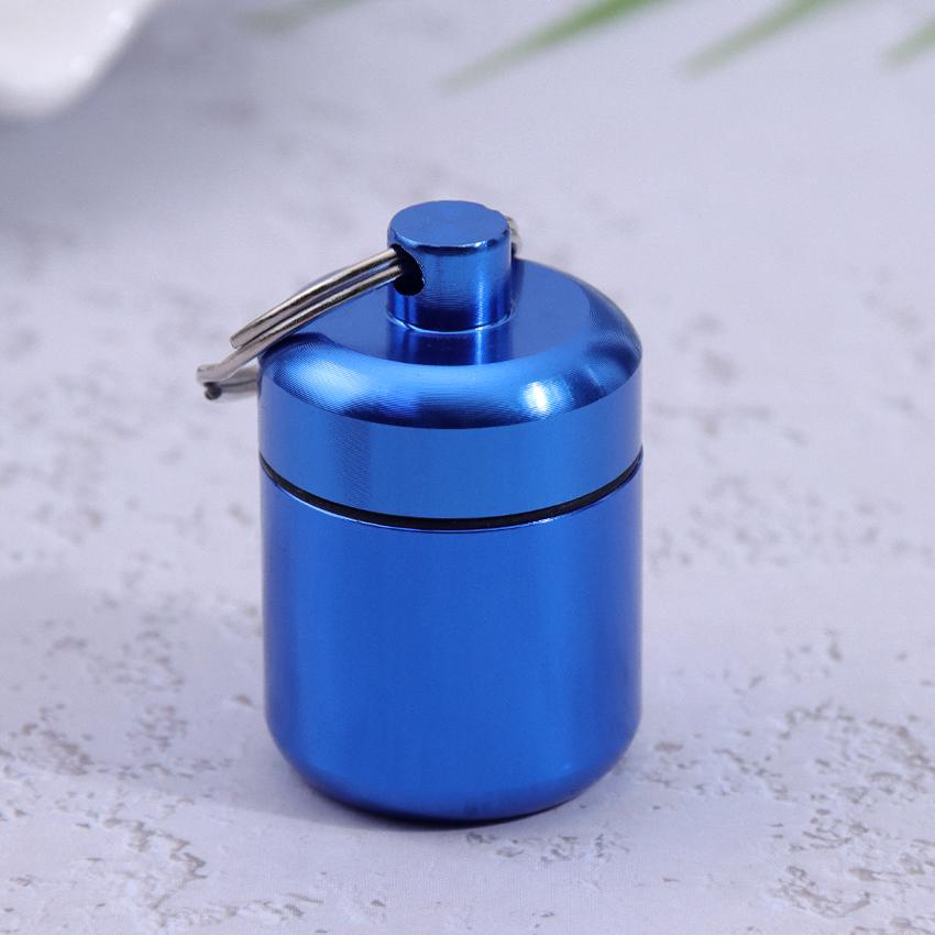 1 Stück Metall Mini Wasserdicht Legierung Reise Pillendose Pillenflasche Versteck Medikamentenhalter Behälter Schlüsselanhänger Medizinbox Gesundheitswesen